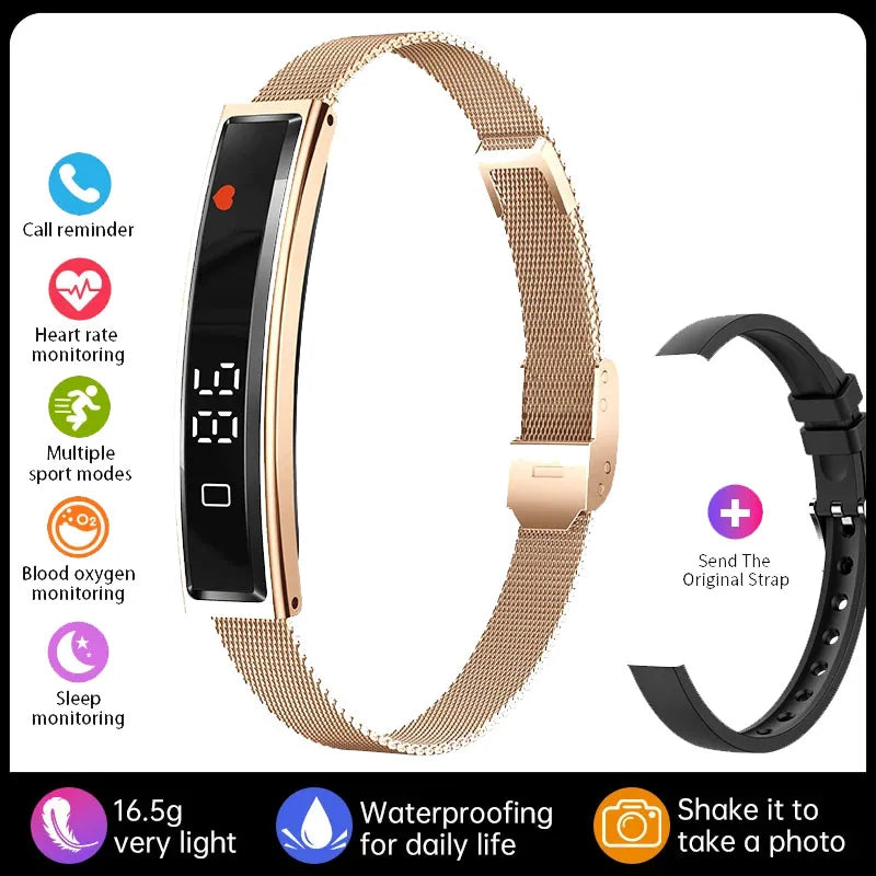 Actyraxer Tracker Bracelet with features listed on a white background