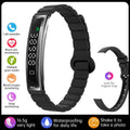 Black Actyraxer Tracker Bracelet with digital display and additional strap on a white background