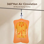 AeroDray Portable Clothes Dryer with 360-degree hot air circulation feature on a beige background