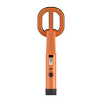 An orange  AquaFindi Underwater Metal Detector  with a looped antenna and a small digital display on the handle, shown against a plain white background.
