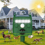 Green AviGuard Seagull Deterrent with animal deterrent features in front of a house.