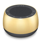 BowLunex Singing Bowl Machine with a metallic gold body and a black top grille and base, shown on a clean white background.