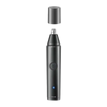 Black electric nose and ear hair trimmer on a white background