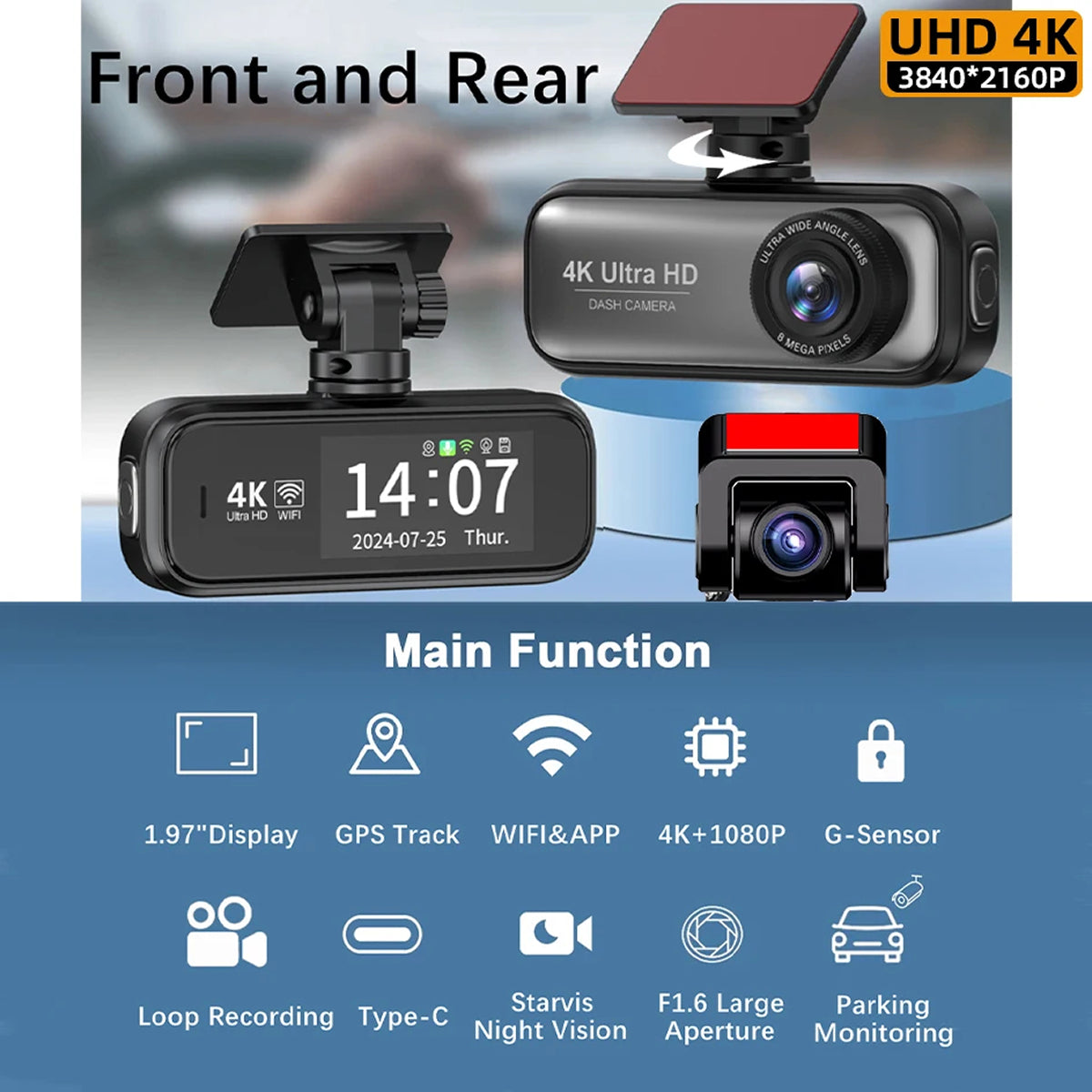 DashyLynk with multiple cameras and display, featuring 4K Ultra HD resolution.