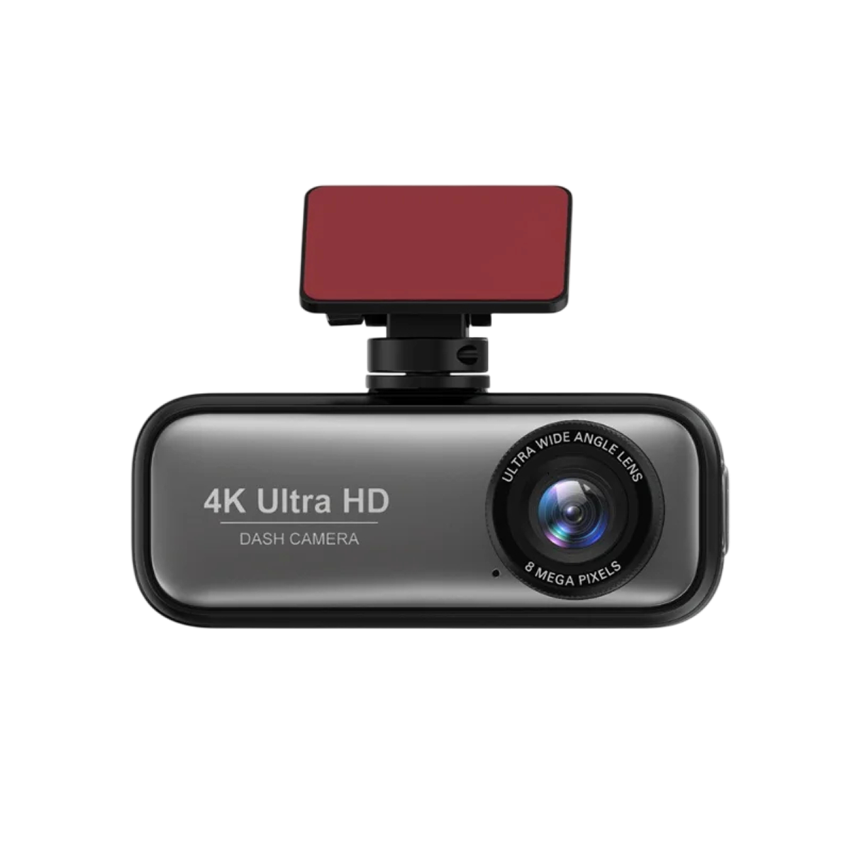 DashyLynk with a dark gray body, black bezel, and a red rectangular mounting plate on top, shown against a solid white background.