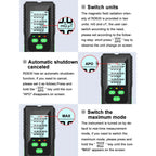 Measurement device with Dosimexo Radiation Detector and text explaining features on a white background