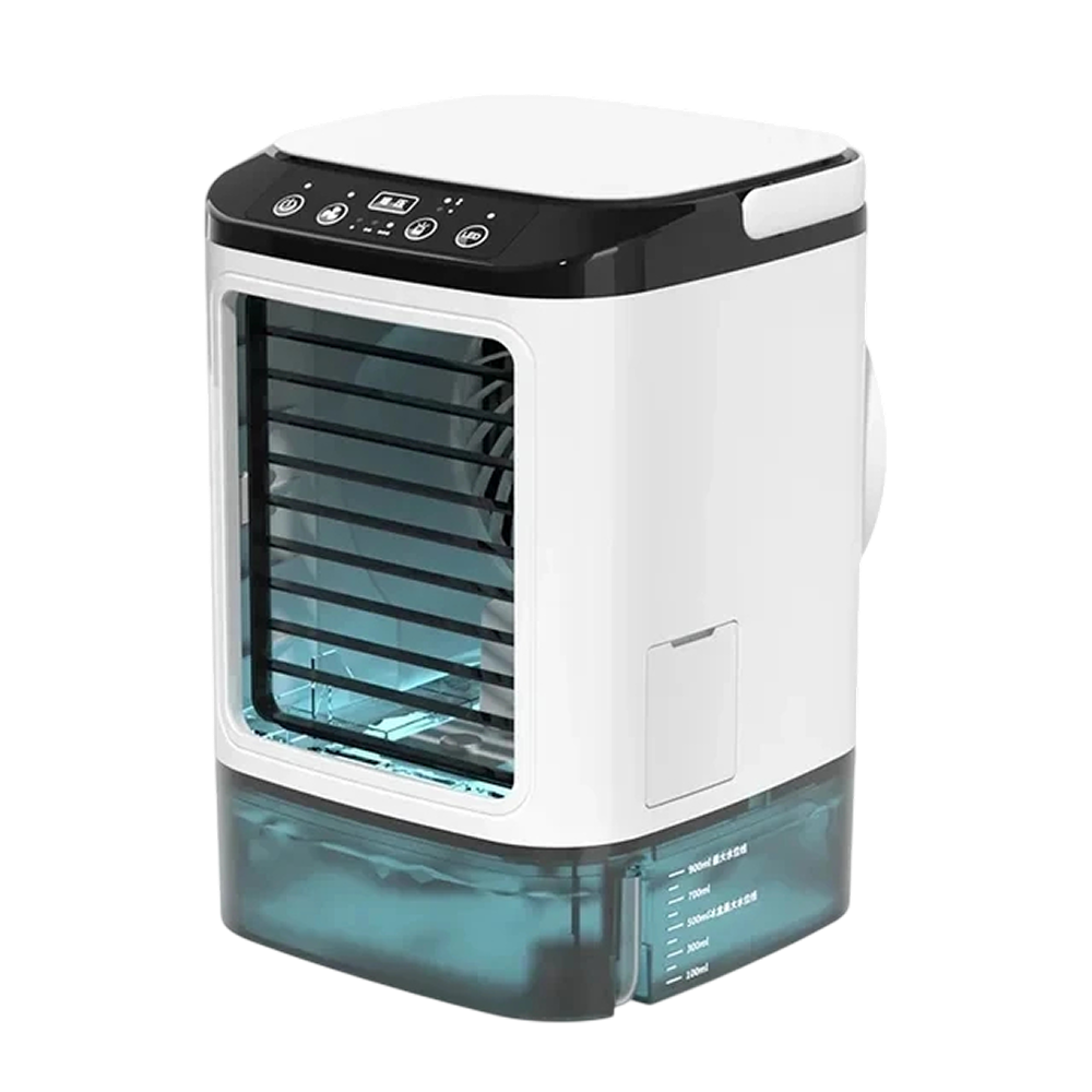 GlaciVyex Portable Air Conditioner with a white and black design on a white background