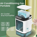 GlaciVyex Portable Air Conditioner with humidifier on a green background