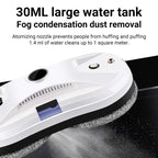 GlovaBoto Window Cleaning Robot with text about its water tank capacity and cleaning capabilities.
