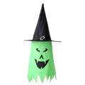 HexWitchi Jack O Lantern with a black pointed witch hat and a carved spooky face, shown against a plain white background.