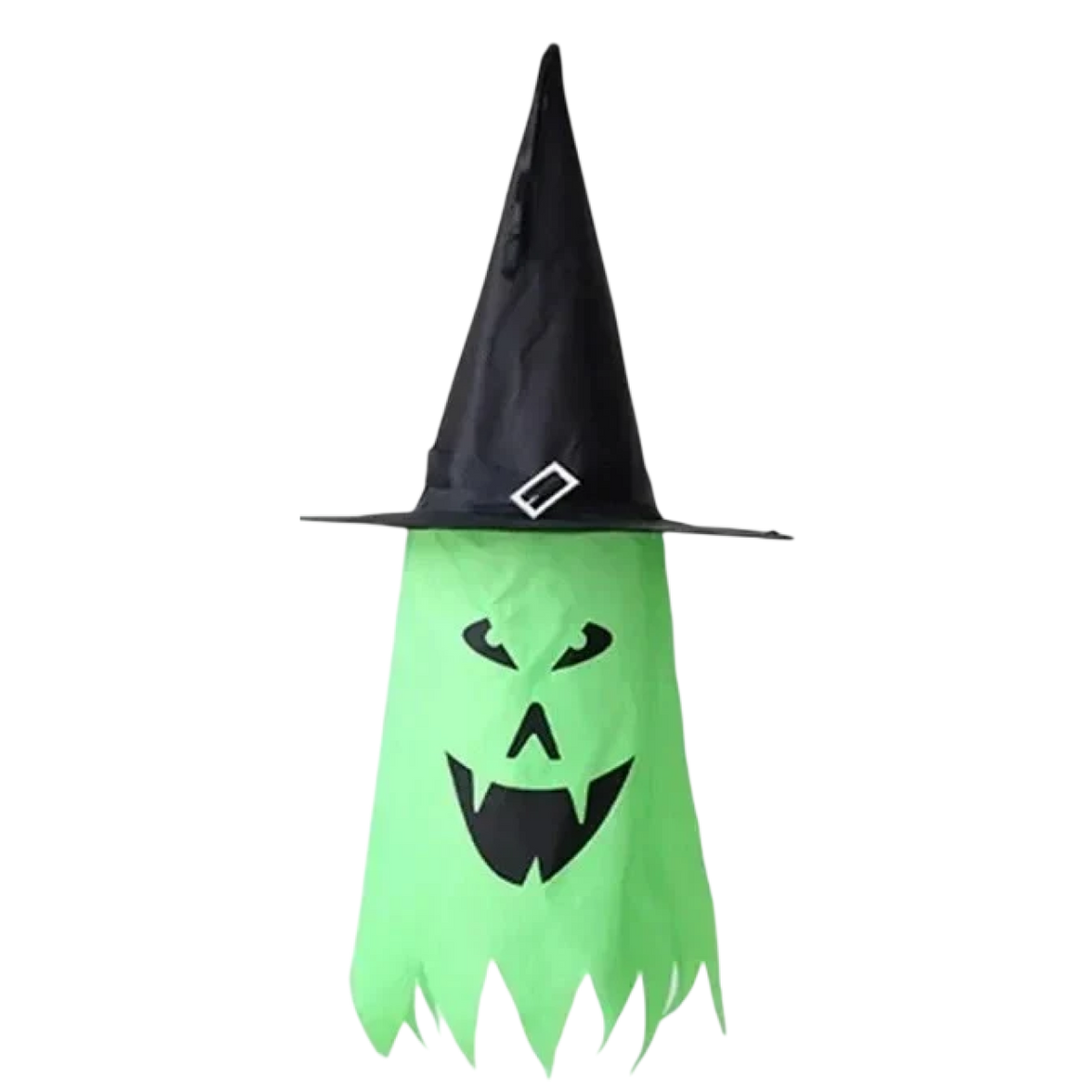 HexWitchi Jack O Lantern with a black pointed witch hat and a carved spooky face, shown against a plain white background.