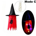 HexWitchi Jack O Lantern with witch hat and ghost face, showing light-up mode.