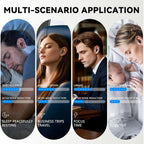 Multifunctional HuziNite Earplugs application scenarios including quiet residence, airport station, library, and business trips.