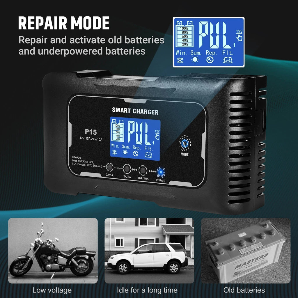 JoltNapo with digital display on a dark background, featuring text about repair mode.