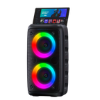 KaraTunex Portable Karaoke Machine with RGB lighting on a white background