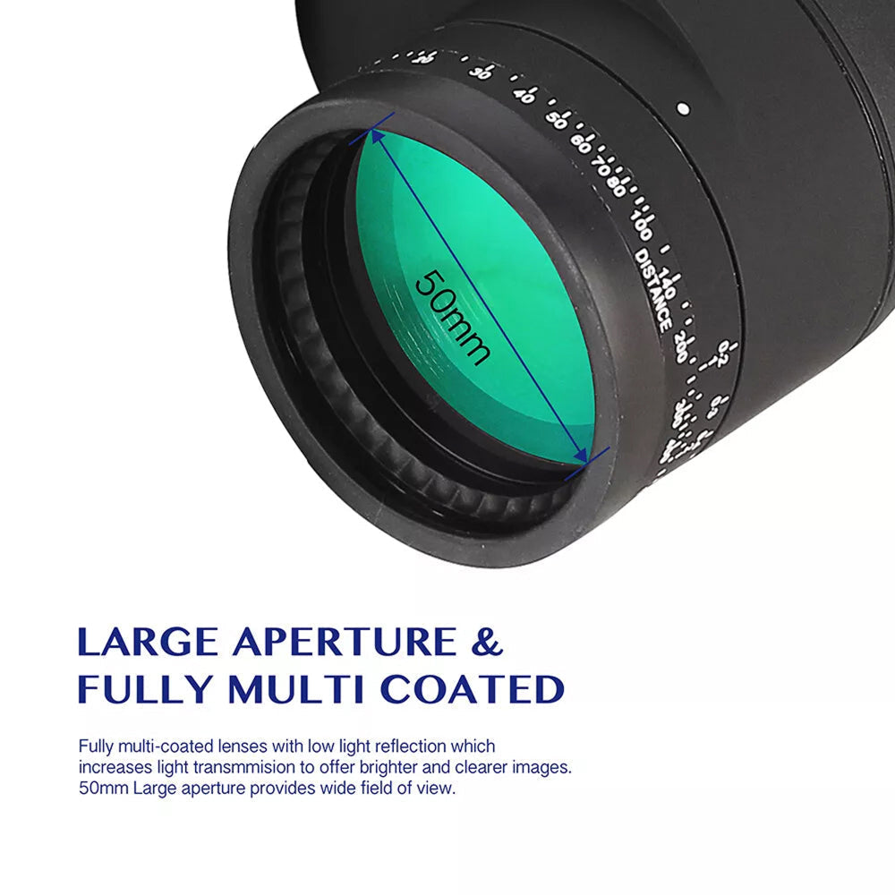 NautixCor Marine Binoculars lens with specifications on a white background