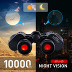 PeltVisi Ultra HD Binoculars with night vision feature displayed against a cityscape and desert background.