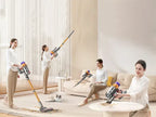 People using Polaro V18 Vacuum cordless in a living room setting