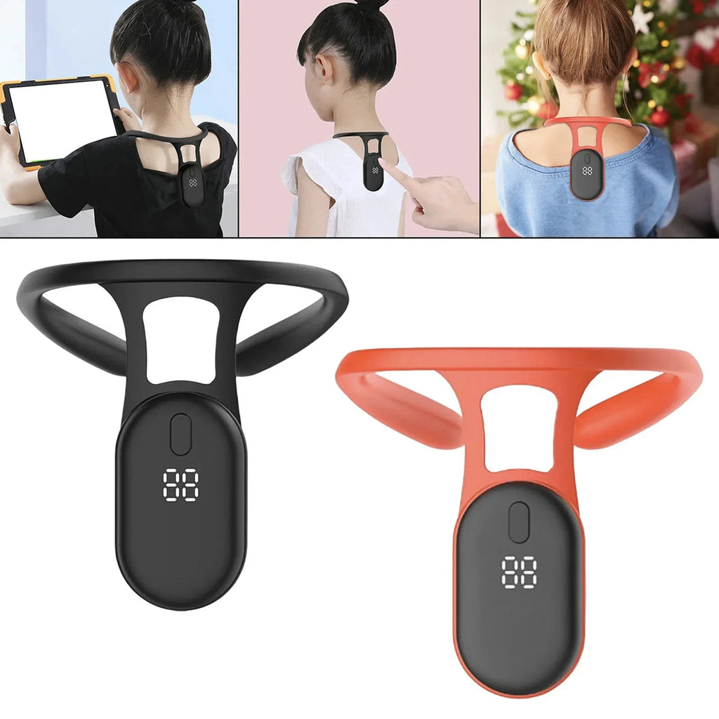 PostuRiq Smart Posture Corrector with digital display on a white background