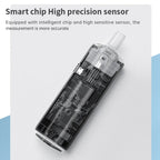 Pufresher Breathalyzer with transparent casing showing internal components on a light gray background.