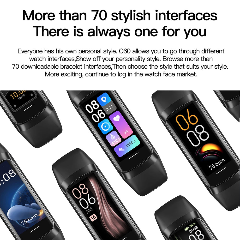 Pulvewat smartwatch with various display interfaces on a white background