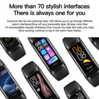 Pulvewat smartwatch with various display interfaces on a white background