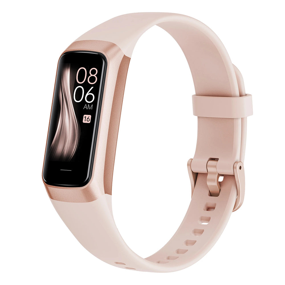 Pulvewat smartwatch with a light pink band on a white background