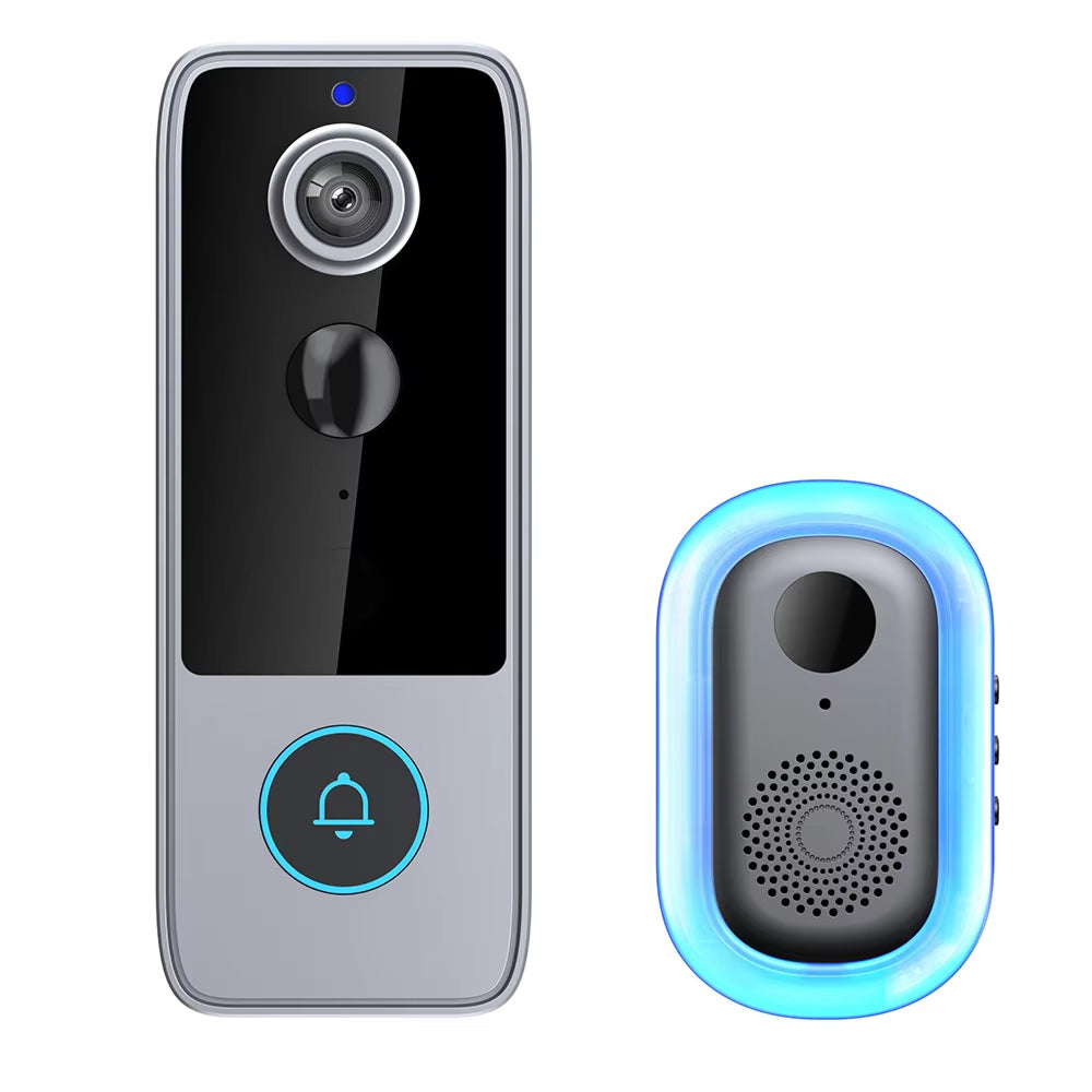  PurePeeki Camera Doorbell with camera and remote unit on a white background