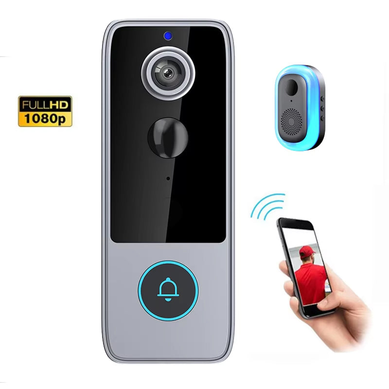  PurePeeki Camera Doorbell  and remote control on a white background