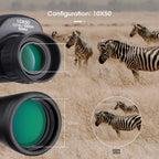 SafiSkop Night Vision Binoculars with magnification details over an image of zebras in a field