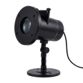 SpookoRay 3D Halloween Light Projector with a circular lens opening, mounted on a adjustable stand with a round base and a visible power cord, shown against a plain white background.
