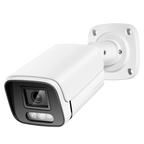A white SpotKamyl Spotlight Camera with a black front housing around the lens and three visible IR LEDs, shown on a clean white background.