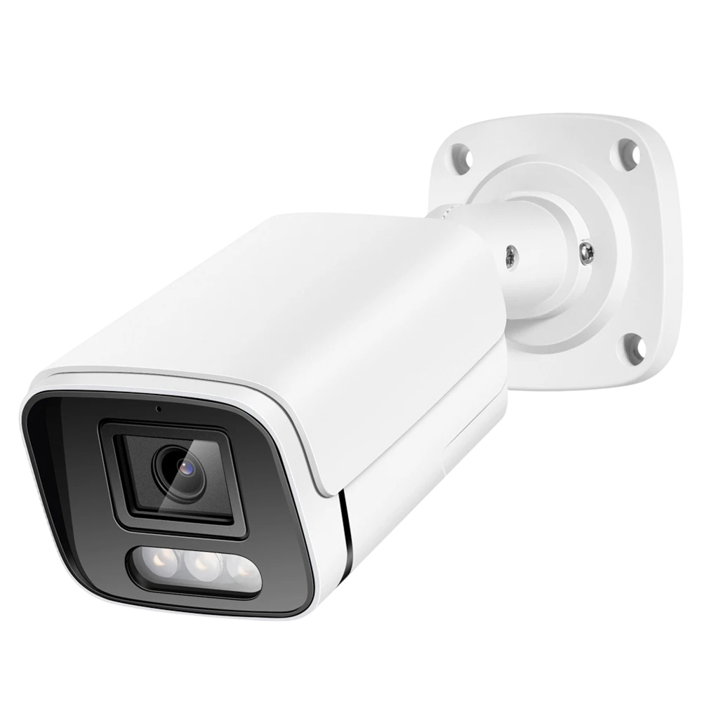 A white SpotKamyl Spotlight Camera with a black front housing around the lens and three visible IR LEDs, shown on a clean white background.