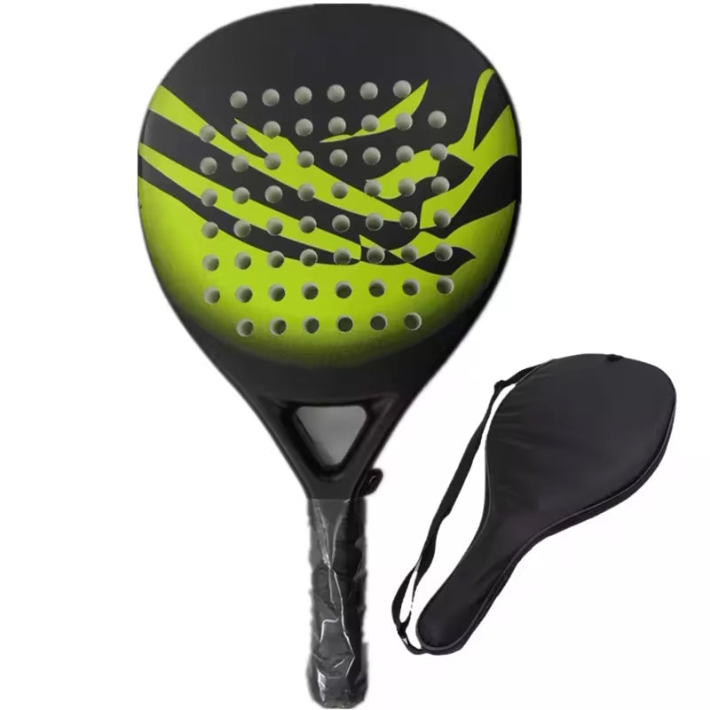Tennisixo Padel Racket with green and black design on a white background