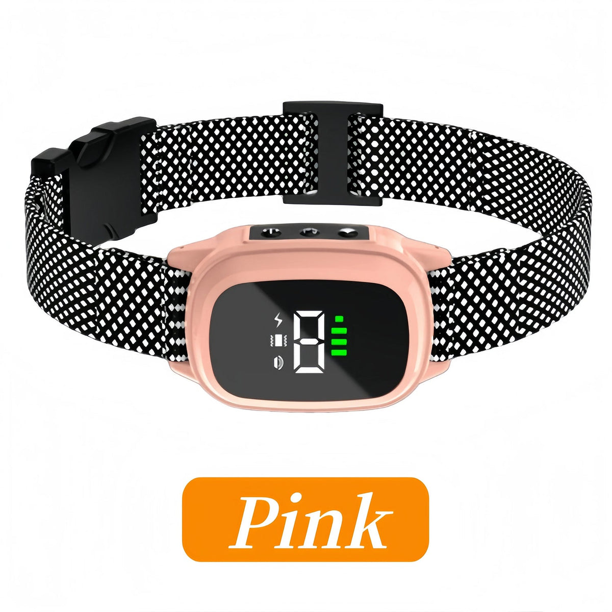 WhisiPaw Dog Anti Bark Collar  and 'Pink' label on a white background