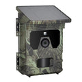 Camouflage-patterned wildlife camera on a white background