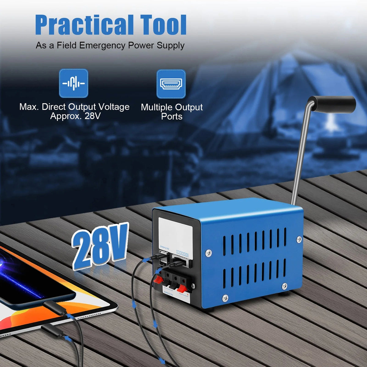 ArmiWatt Hand Crank Generator in use