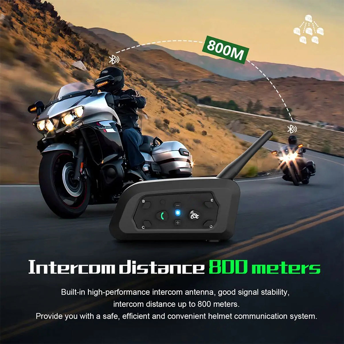 AxoRidex Motorcycle Intercom on the road