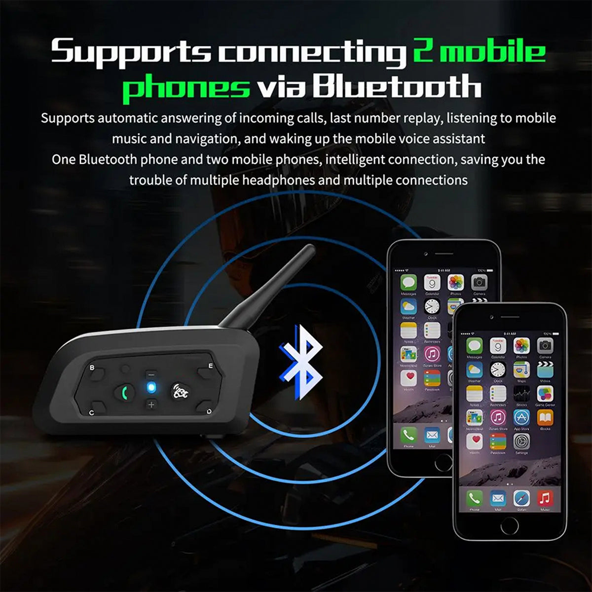AxoRidex Motorcycle Intercom styling view