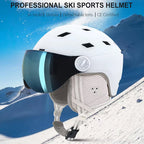Bastoneux Ski Helmet front view with integrated goggles