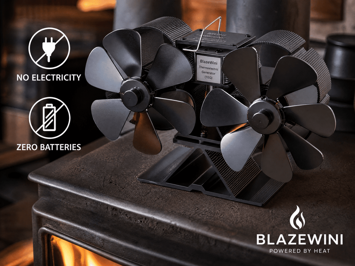 BlazeWini Wood Stove Fan aluminium build feature