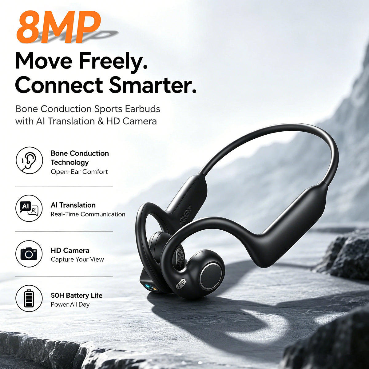 CamBudsie Bone Conduction Headphones open-ear design