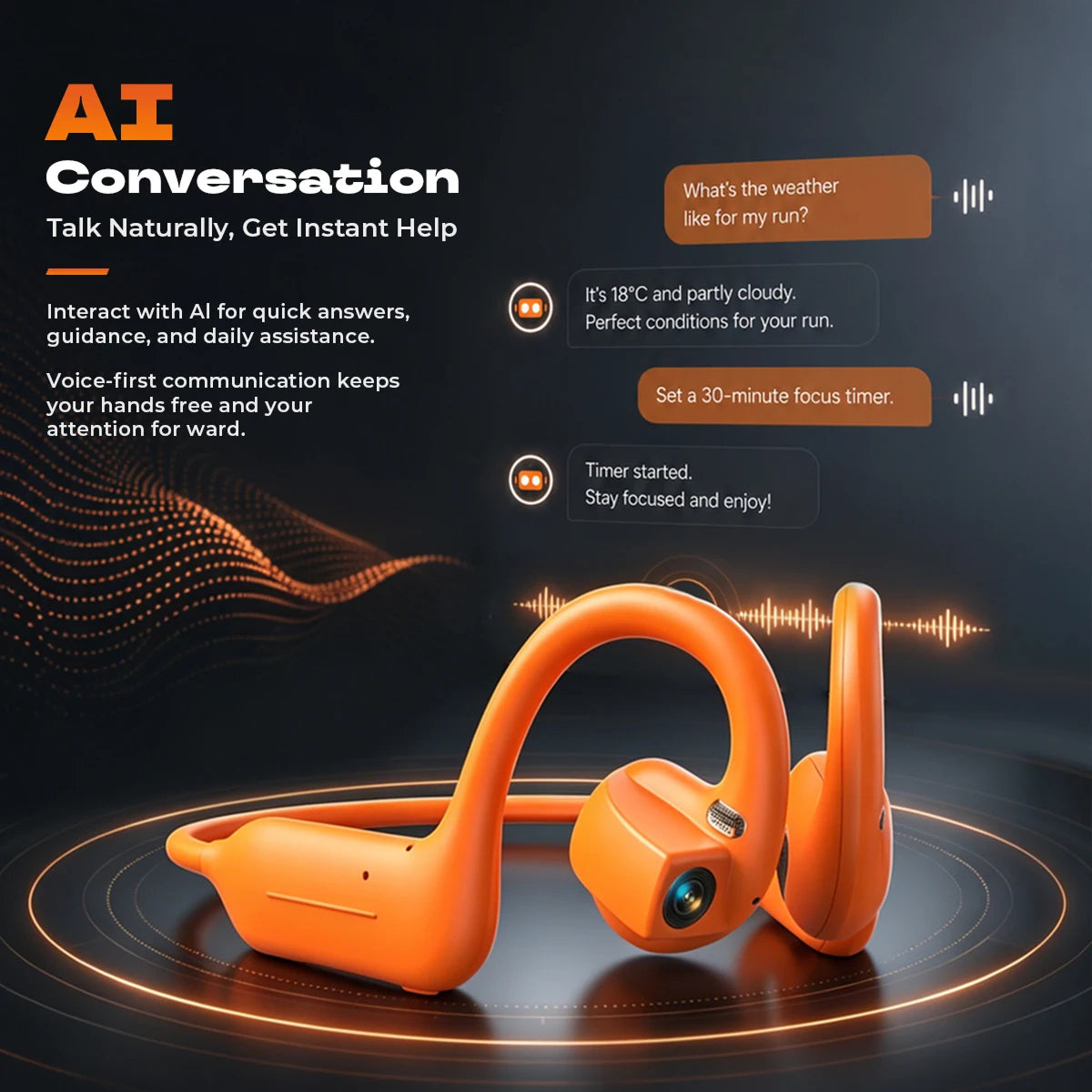 CamBudsie Bone Conduction Headphones touch controls