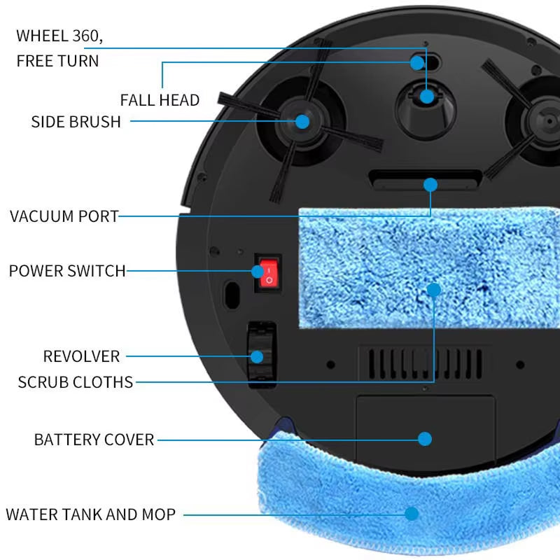 ClinieBot Robot Vacuum and Mop alternate view