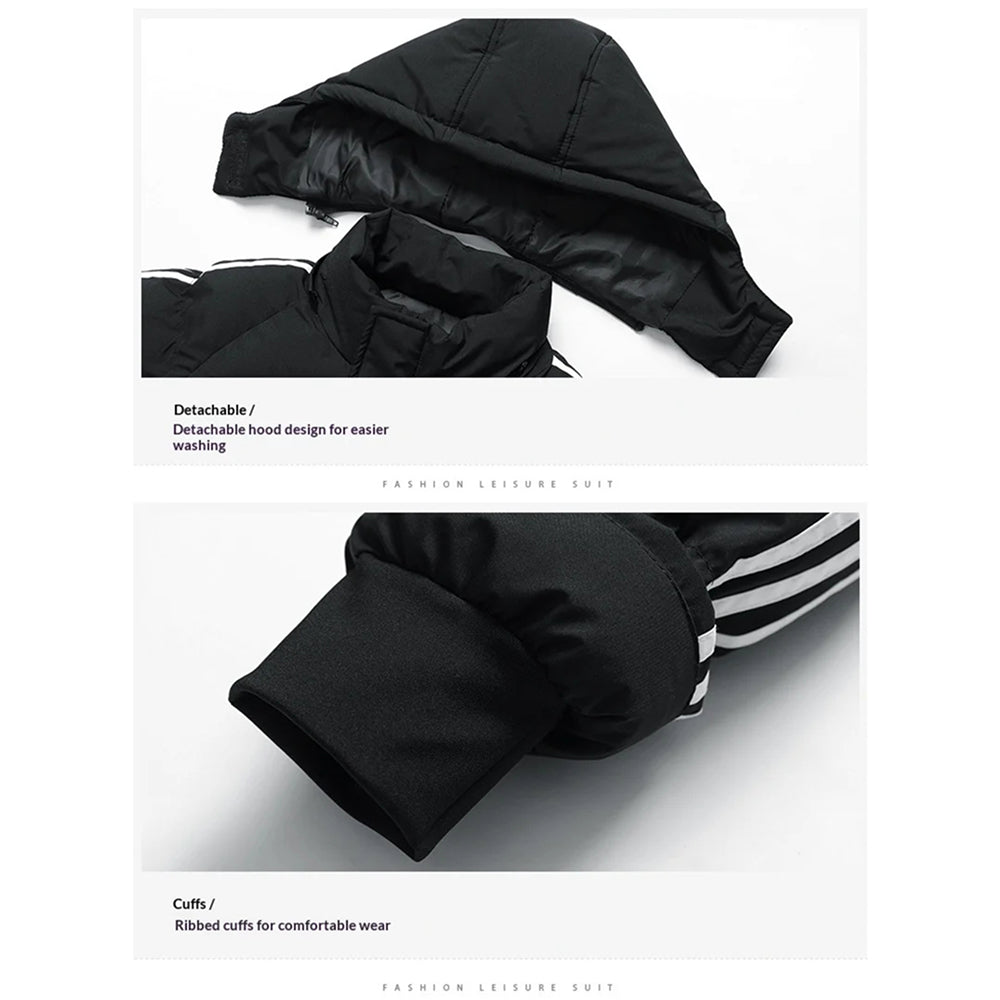 CozyRax Heated Long Coat stretch fabric detail