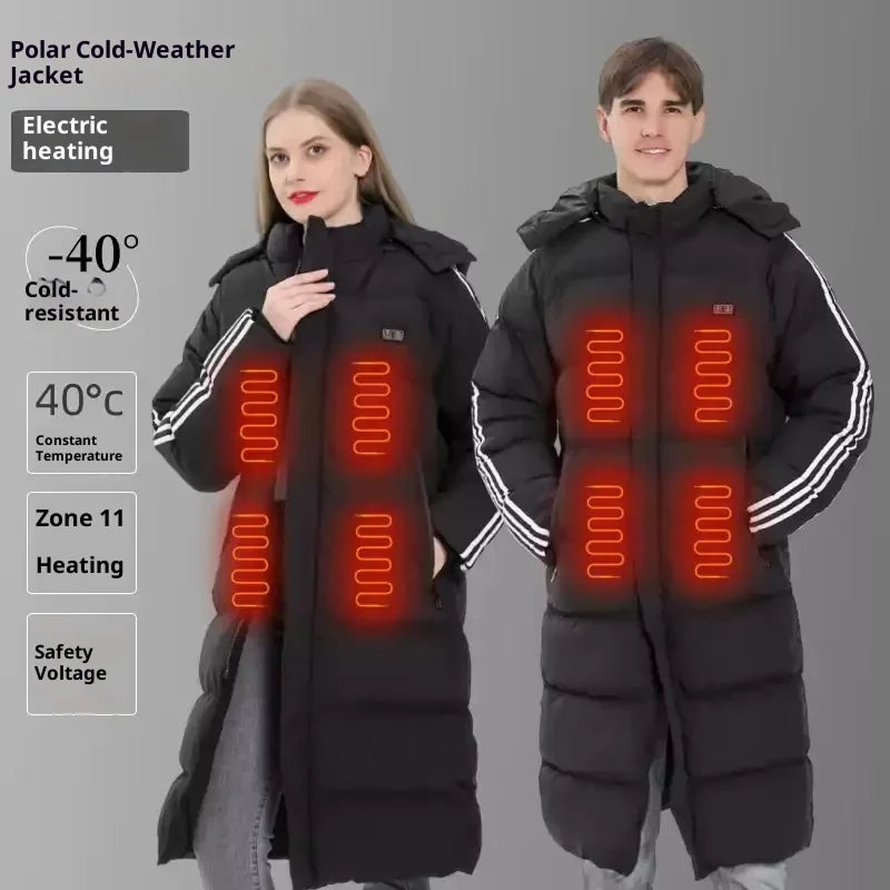 CozyRax Heated Long Coat front view