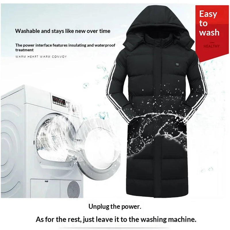 CozyRax Heated Long Coat unisex fit