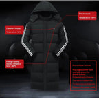 CozyRax Heated Long Coat being worn