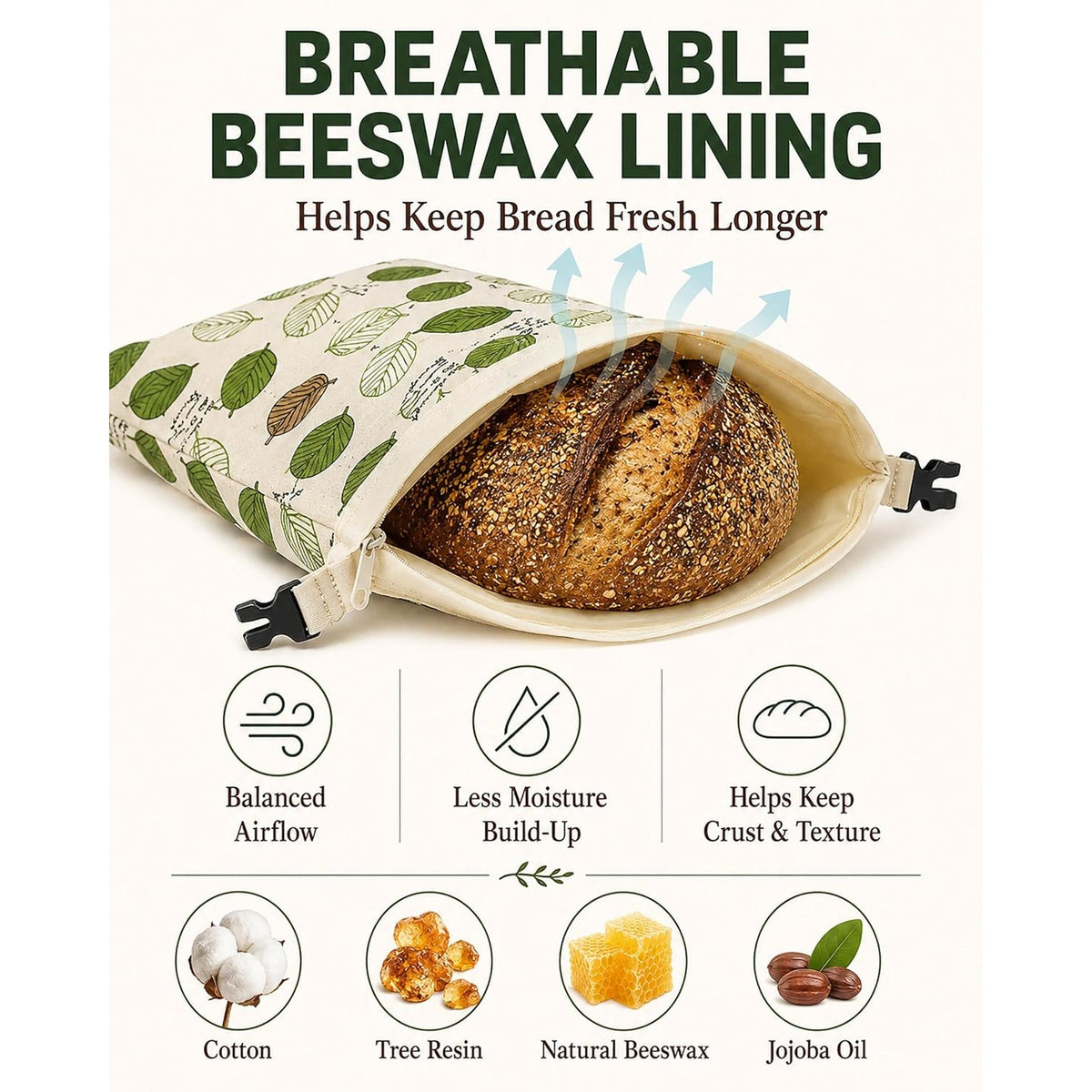 CrumBlixi Beeswax Bread Bag product overview