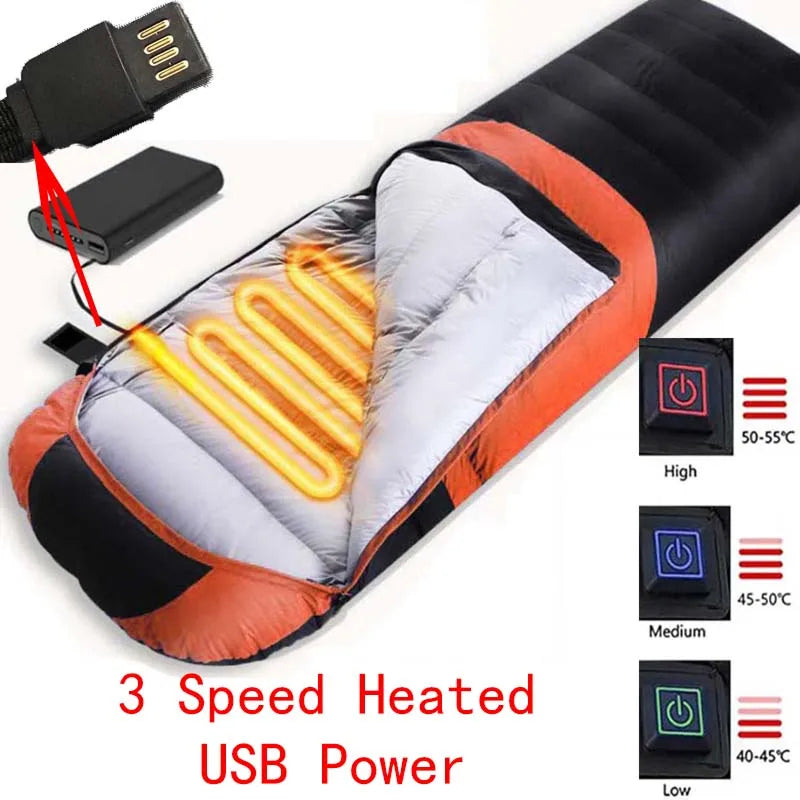 EmberLinie Heated Sleeping Bag connectable zips